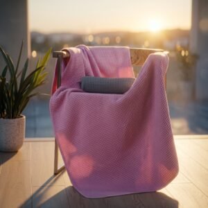 Serviette de bain gaufrée 100% coton Sipulan 70×140cm