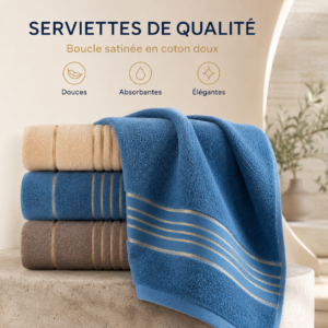 Serviette Coton Boucle Satinée G.moods | Bain & Hôtel 300-499 Gram