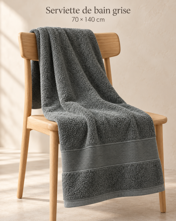 Serviette de bain en coton 100 % tissé pour hôtel et maison 70x140cm  épaisses