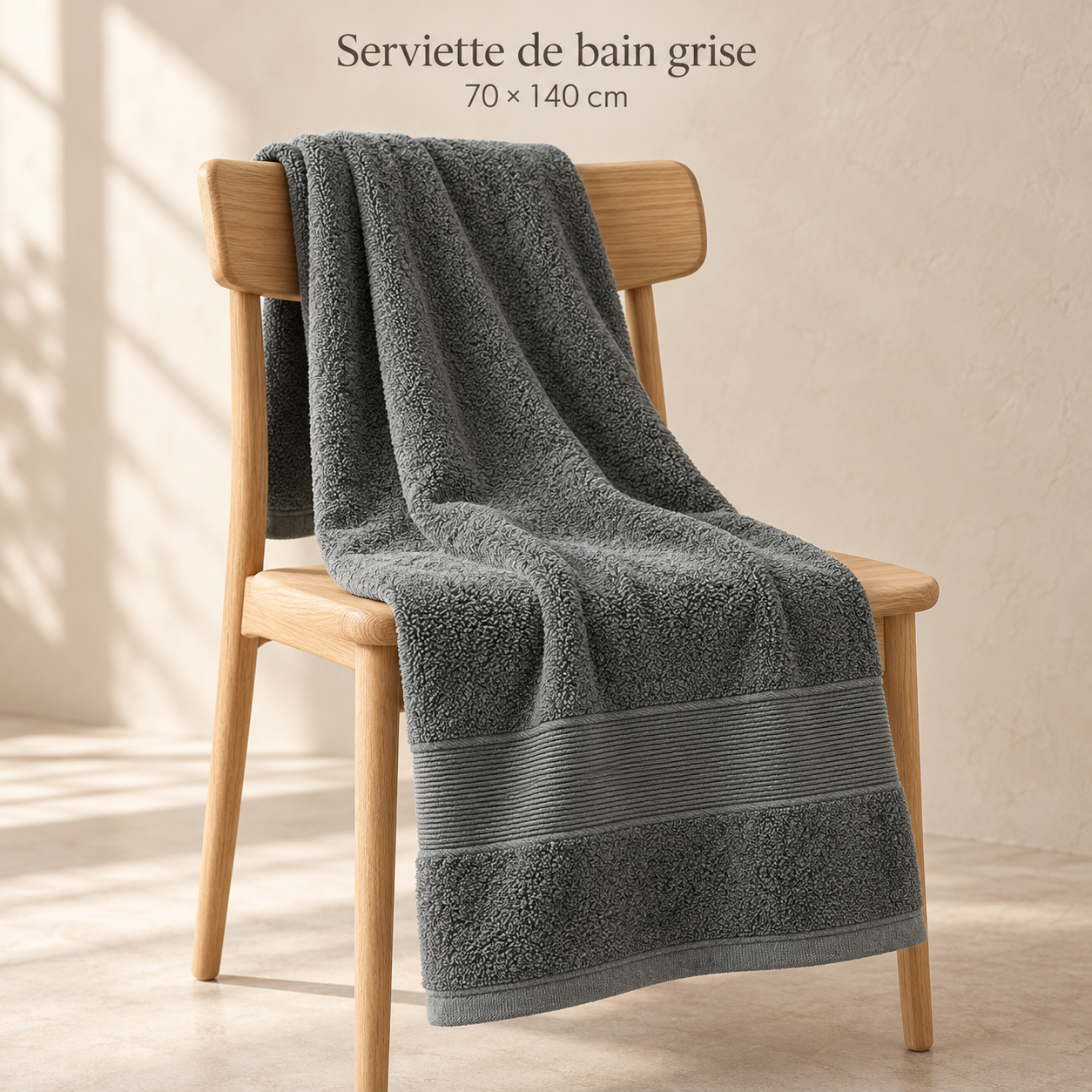 Serviette de bain en coton 100 % tissé pour hôtel et maison 70x140cm épaisses